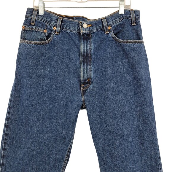 Levis 505 Regular Vintage Mens Jeans Actual Size 36x32 Straight Leg Denim Blue - Picture 3 of 7